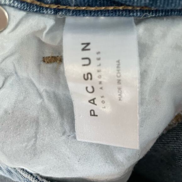 PacSun Mom Jeans 26 Womens Button Fly Distressed Casual High Rise Light Wash - Picture 7 of 8